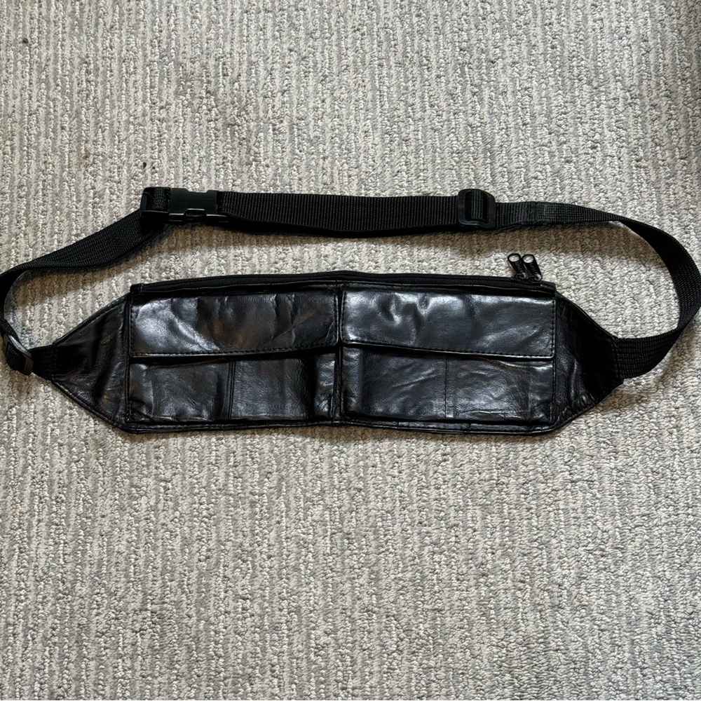 Black Genuine Leather Slim &‎ Sleek Under Garment Money Belt Fits 40”-50” Waist